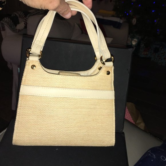 Vintage Rare Mini Estinne Aigner Woven Straw Purse with Leather Trim from the 80 - Picture 4 of 12